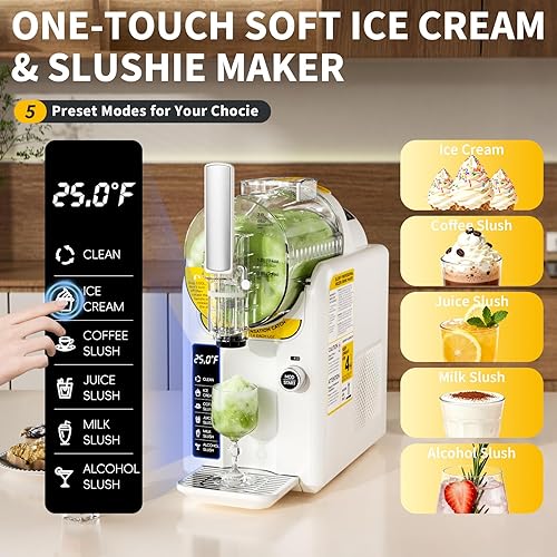 Miniatura 4 de Máquina para hacer helados 2 en 1 para el hogar, máquina de granizado de 88 onzas, no necesita hielo, máquina de bebidas congeladas, 5