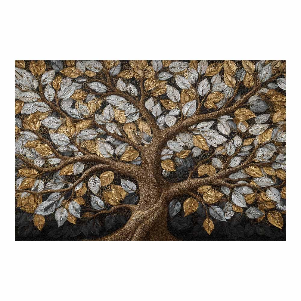 ZAMAEIU Tree of life wall art Leaf-woven Tree abstract canvas wall, For Bathroom, Living Room, Bedroom, Office.Gift for Home Decor(white)-30x50cm Unframed