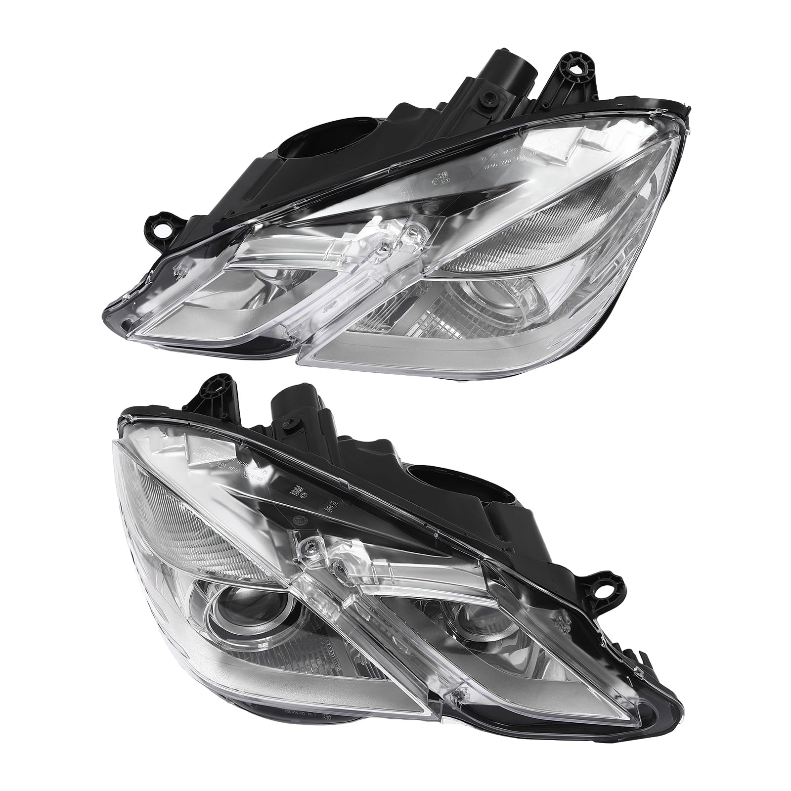 Front Headlights Assembly Left+Right Side for 2010-2013 Mercedes-Benz E300 E350 E400 E550 w/LED DRL Projector Driver & Passenger Head Lights Direct Replacement Headlamps Assy Set