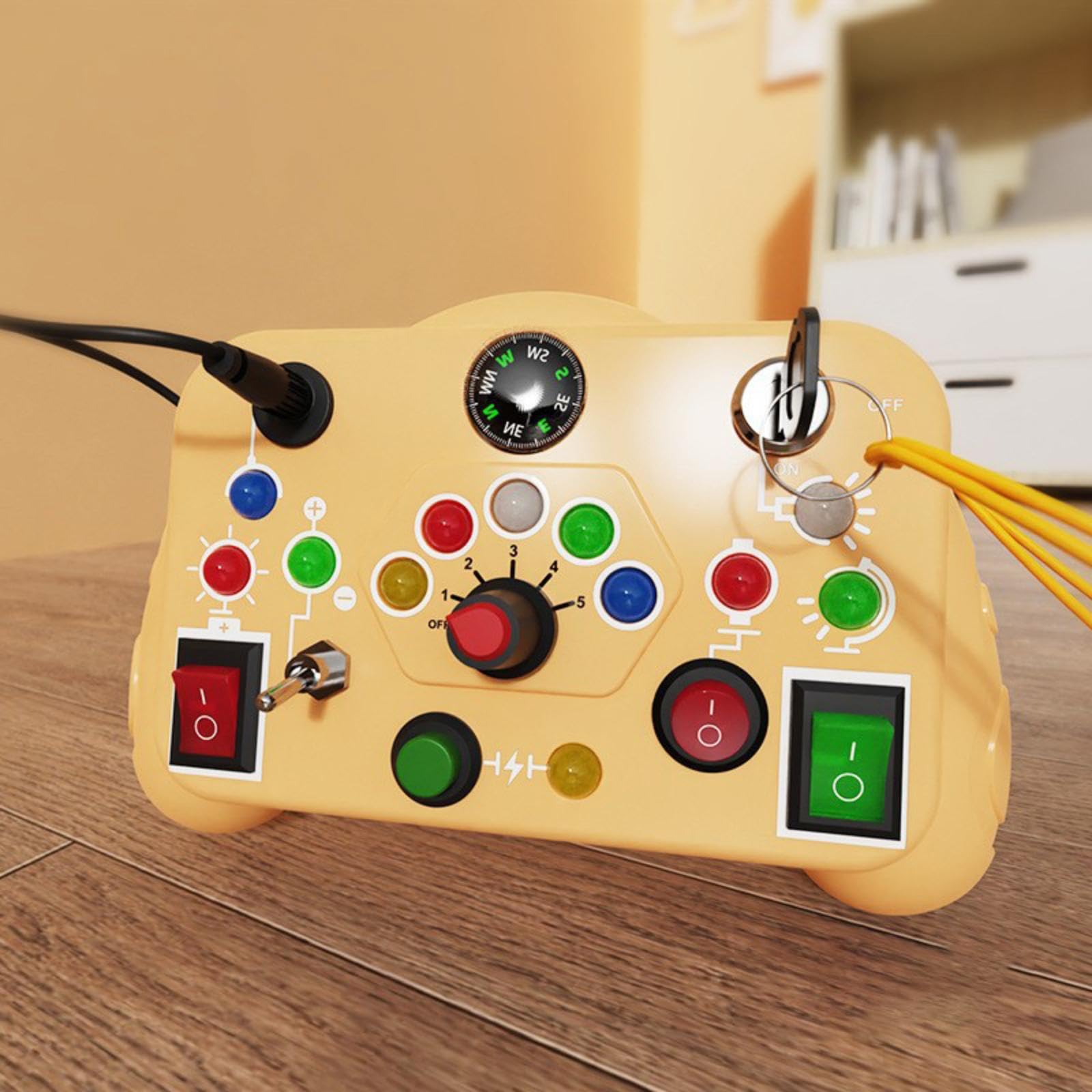 Toddler Toys LED Busy Board, Montessori Toy for 1-3 Year Old, Kids Sensory Board, Light Switches Preschool Learning Activities Portable Travel Toy for 1+ Year Old Boys & Girls