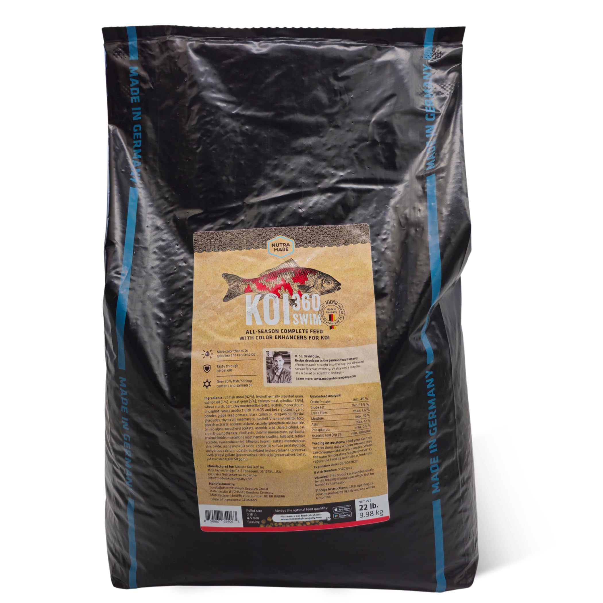 Nutramare Koi360 Swim Koi Food (1 Pack 22lb)