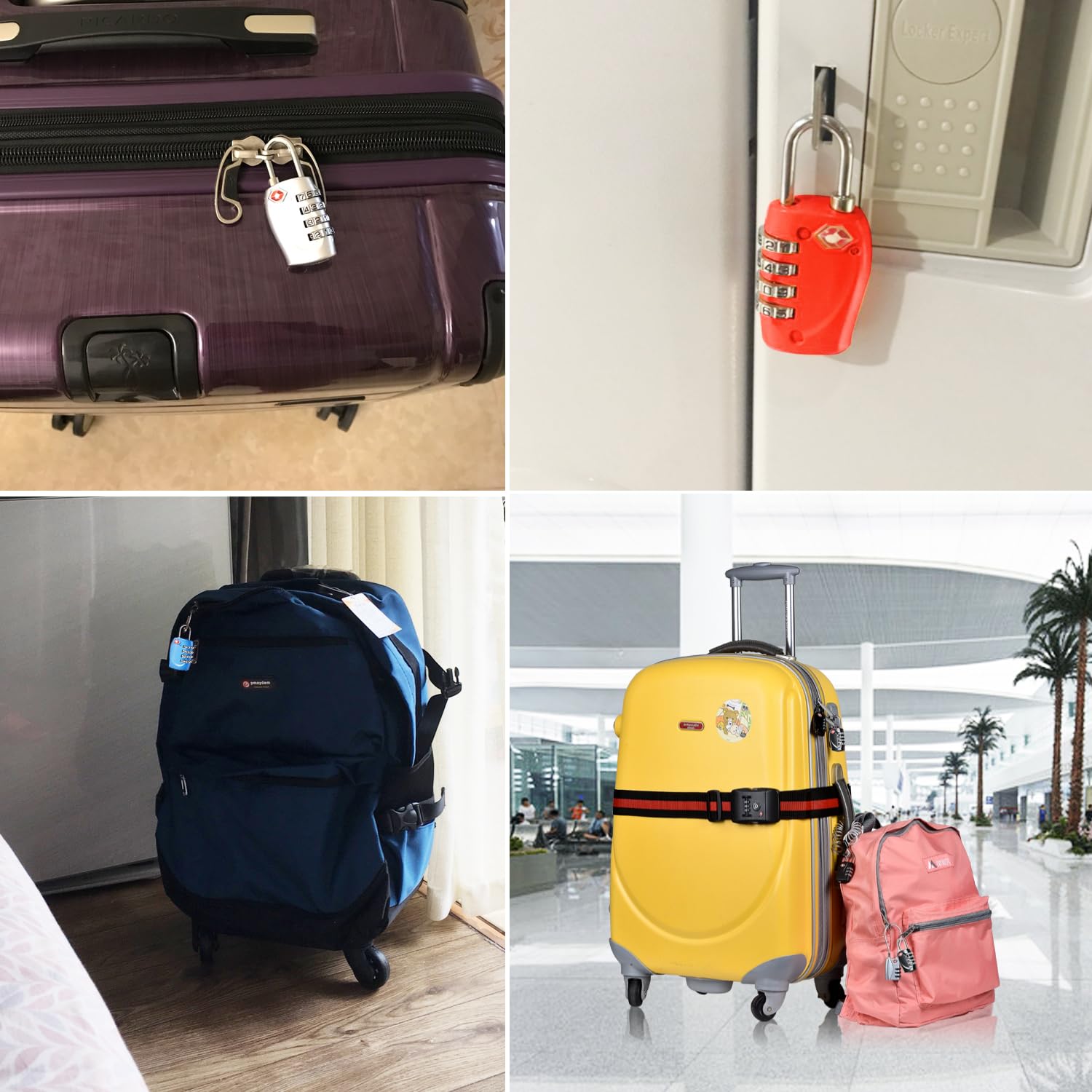 NOVLOCK Lucchetto TSA a combinazione da viaggio a 4 cifre – compatibile USA – per valigia, zaino, borsa sportiva e bagaglio a mano – 1 pezzo, verde