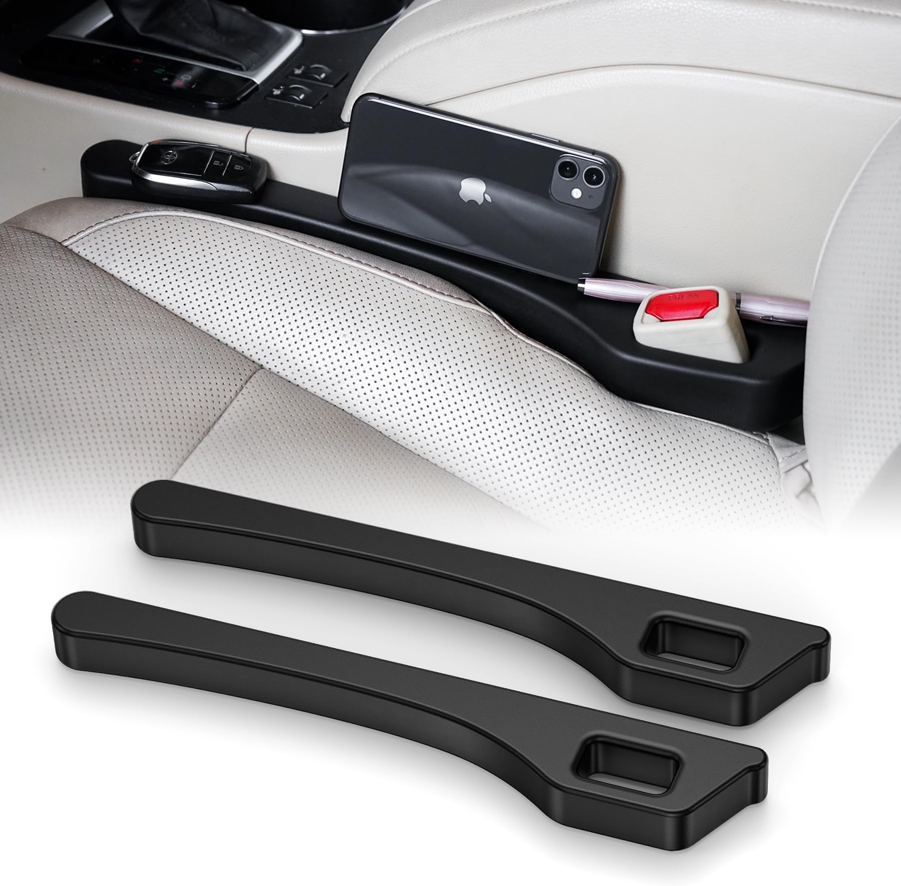 Givifive Car Seat Gap Filler Set of 2 Soft Foam Seat Gap Filler