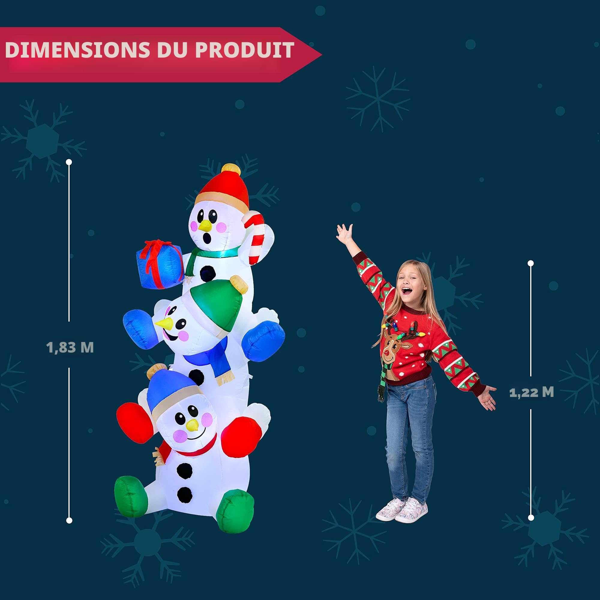 Bonhomme de Neige Gonflable V3 de 6 Pieds