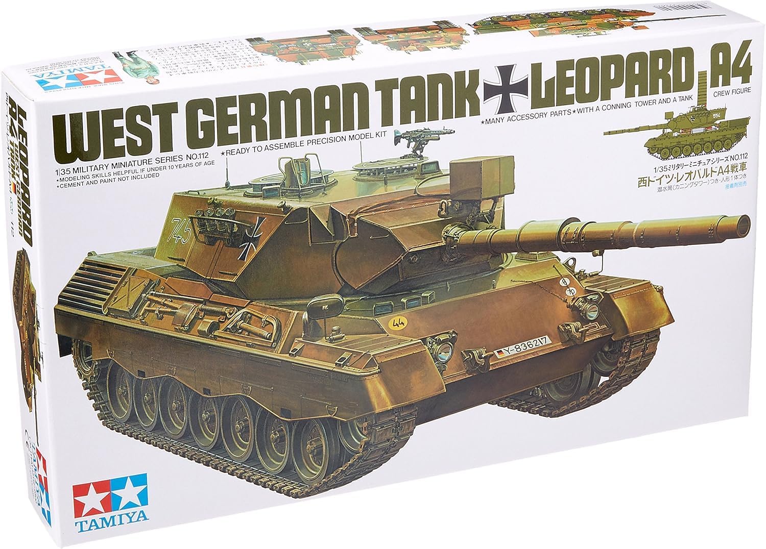 Tamiya Plastic Model 1: 35 300035112 German Army Leopard 1 A4 – 1