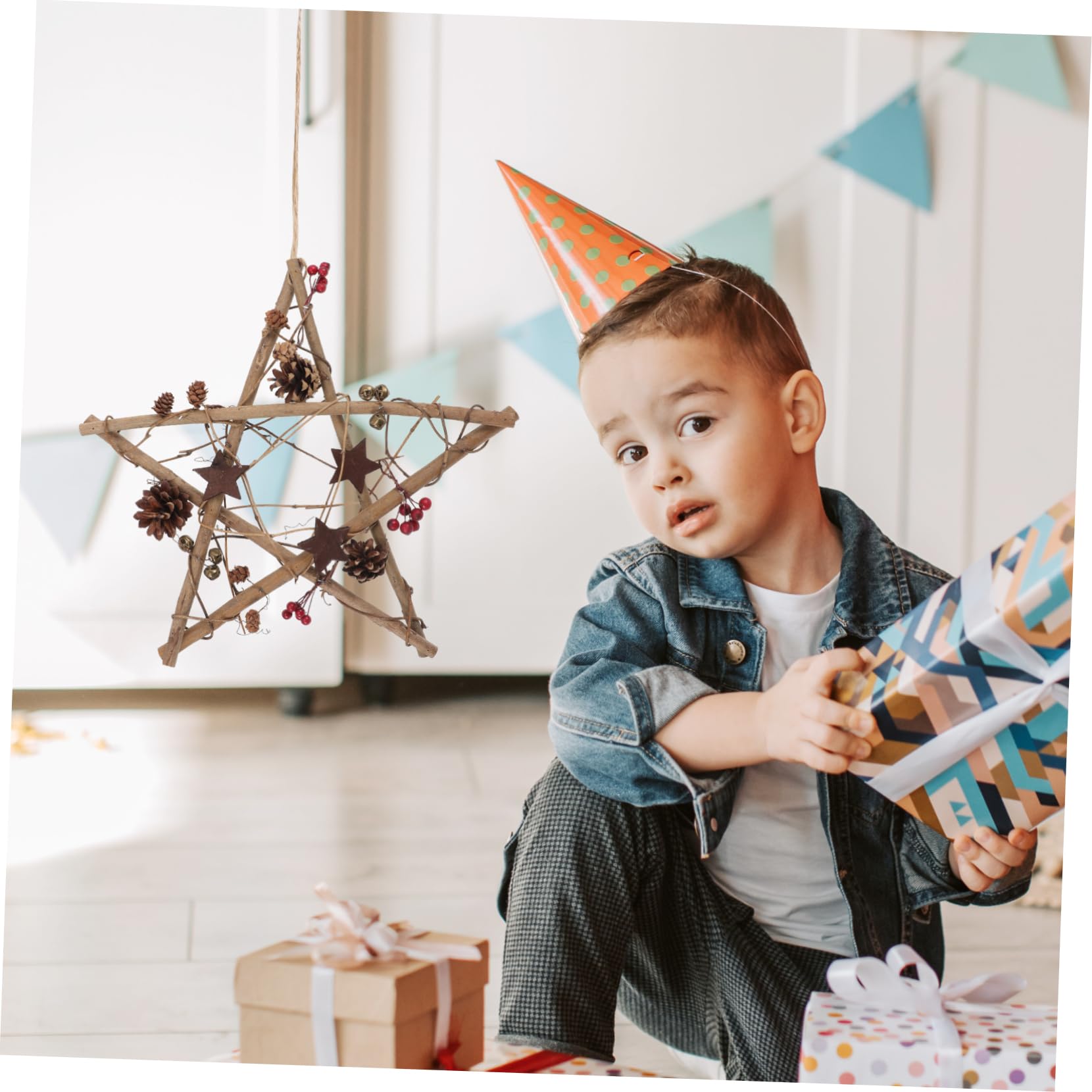 COLLBATH Decorazioni Per Albero Di Natale Forma Di Stella Addobbi Natalizi Da Appendere in Materiale Resistente Per Feste e Decorazioni Natalizie