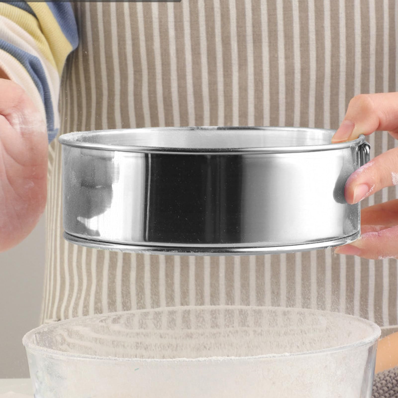 Duży Rozmiar 80 Mesh Sitko Przesiewacz Mąki, Platerowany Sito ze Stali Nierdzewnej, łatwy do Czyszczenia, Wielofunkcyjny