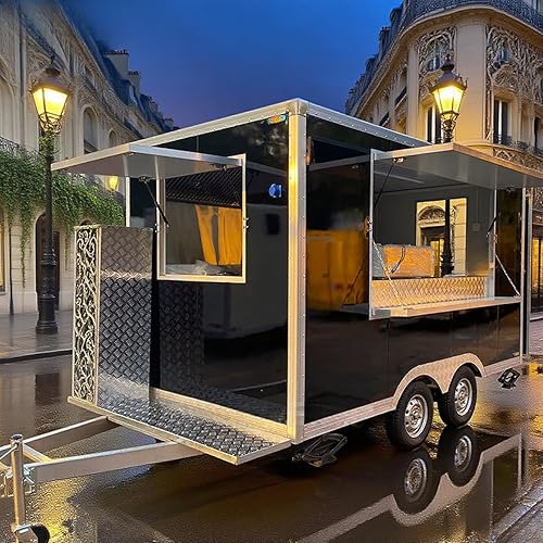 Customized Food Truck, Fully Equipped Food Trailer with Full Kitchen for Street Business Sale, Ice Cream, Pizza, Hot Dog, Coffee, Perfect for Entrepreneurs