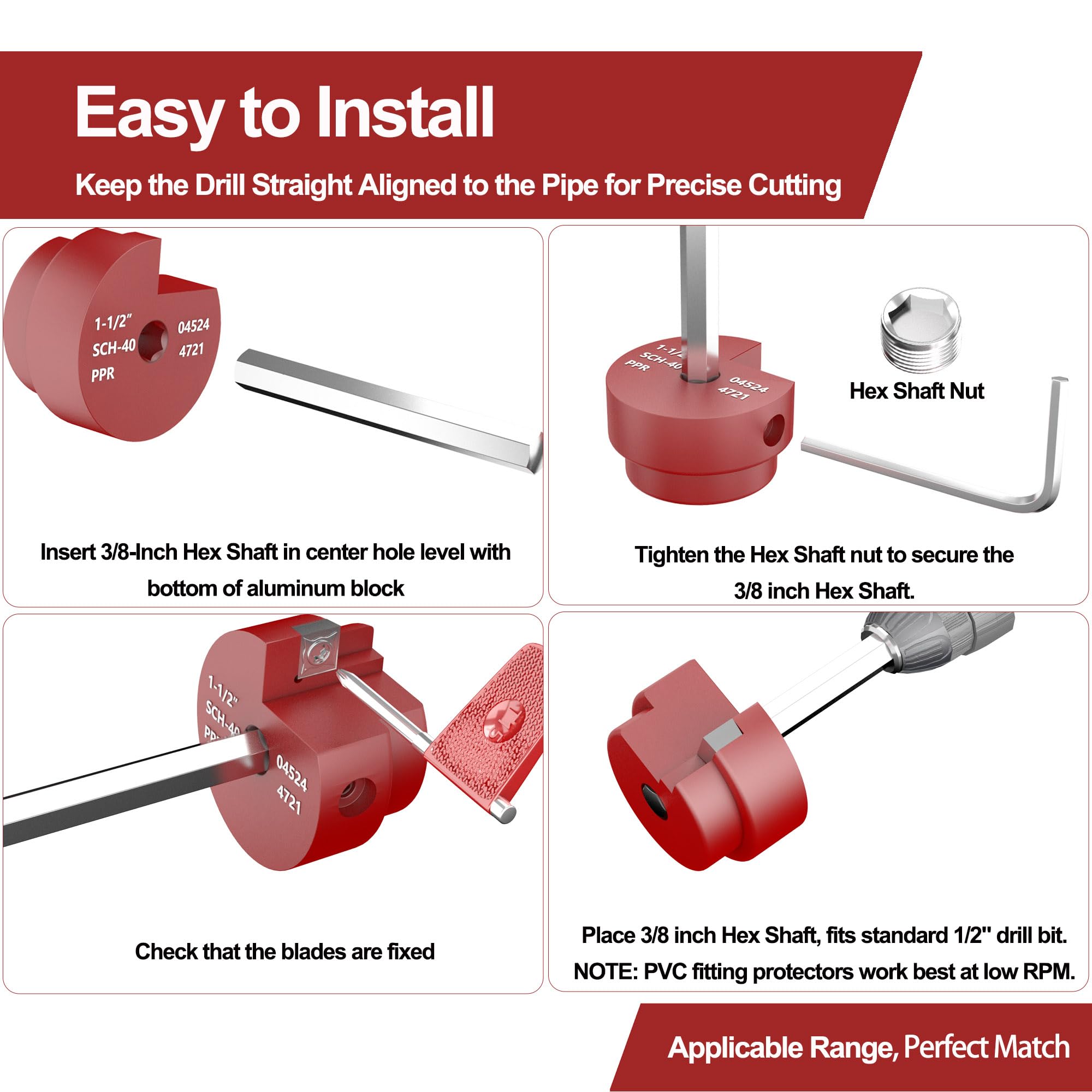 PVC Pipe Reamer & Fitting Saver - 1.5 Inch -4