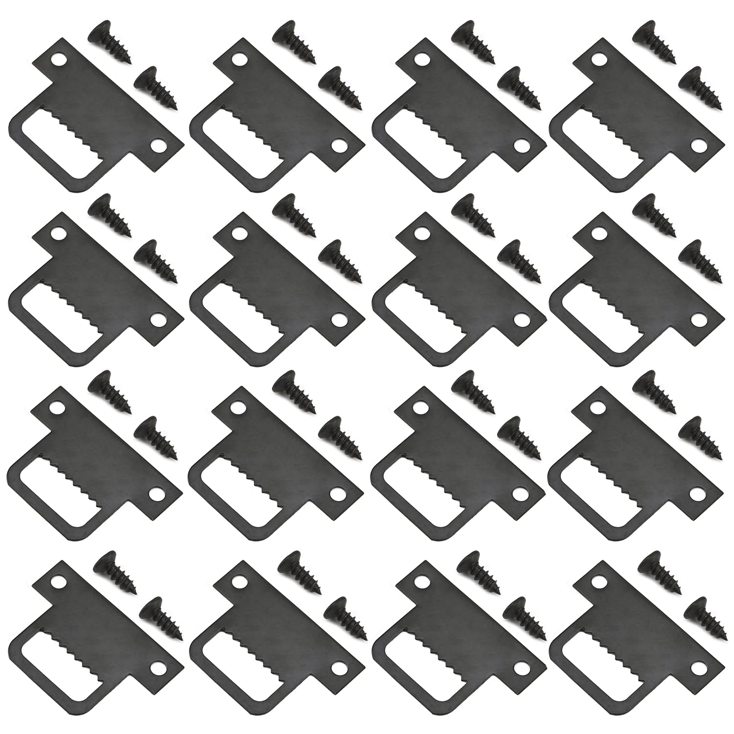 Mromax T 20Pcs Single Side Black Sawtooth Picture Frame Hanging Hangers With Screws For Clock Paintings Artwork Hook Photos
