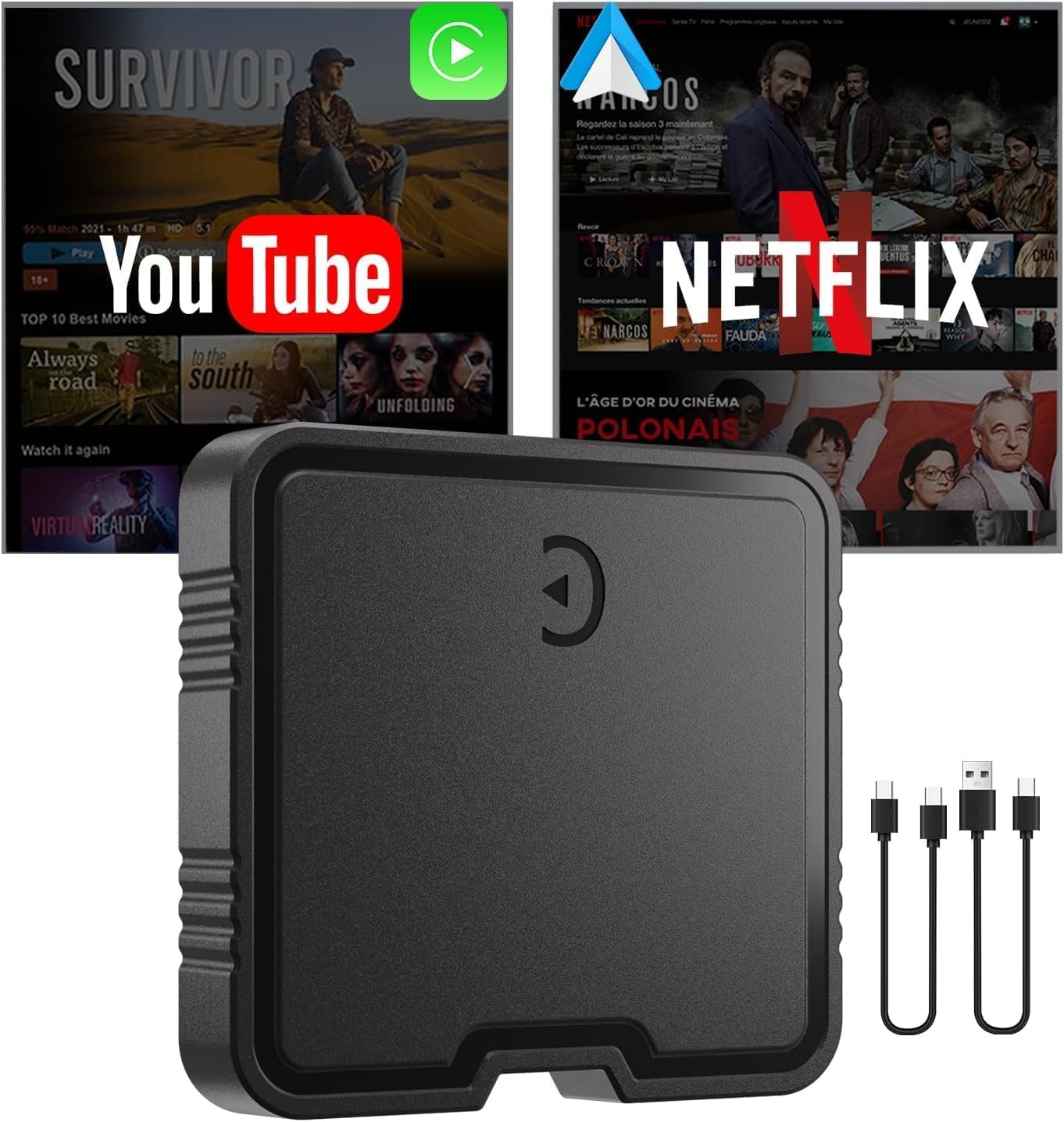 Wireless CarPlay Adapter for Convert Wired to Wireless Car Play Adapter Fast Stable Connection 2025 Upgrade Ai Box Car Play Support Netflix, YouTube, TF Card-image-40
