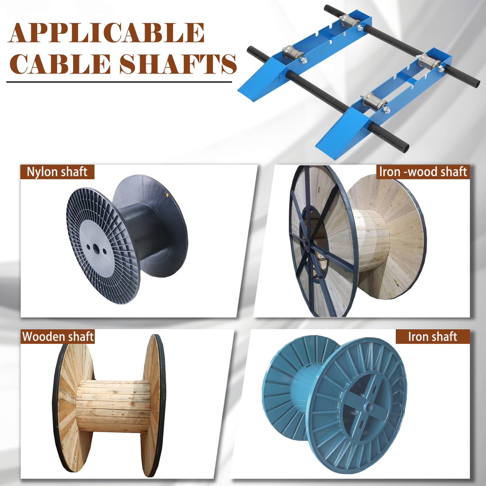 Dispensatore di Cavi in Acciaio ad Alta Resistenza, Supporto Rotante 2000 kg Classe Industriale, Svolgitore per Bobine Ø30-120cm, Portabobine Con Rullo Regolabile A 3 Livelli