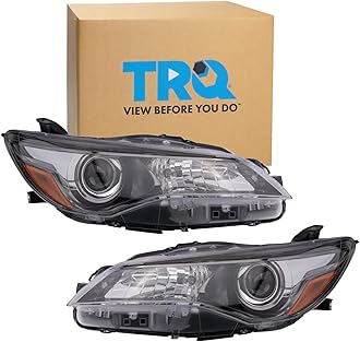 TRQ Headlight Assembly Set Headlights Driver & Passenger Side Halogen Compatible with 2015-2017 Toyota Camry TO2502224 TO2503224