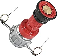 HappyTree 2" NPSH Fire Hose Nozzle with Aluminum Camlock - Heavy-Duty Constant Flow Fog Nozzle for Industrial Firefighting