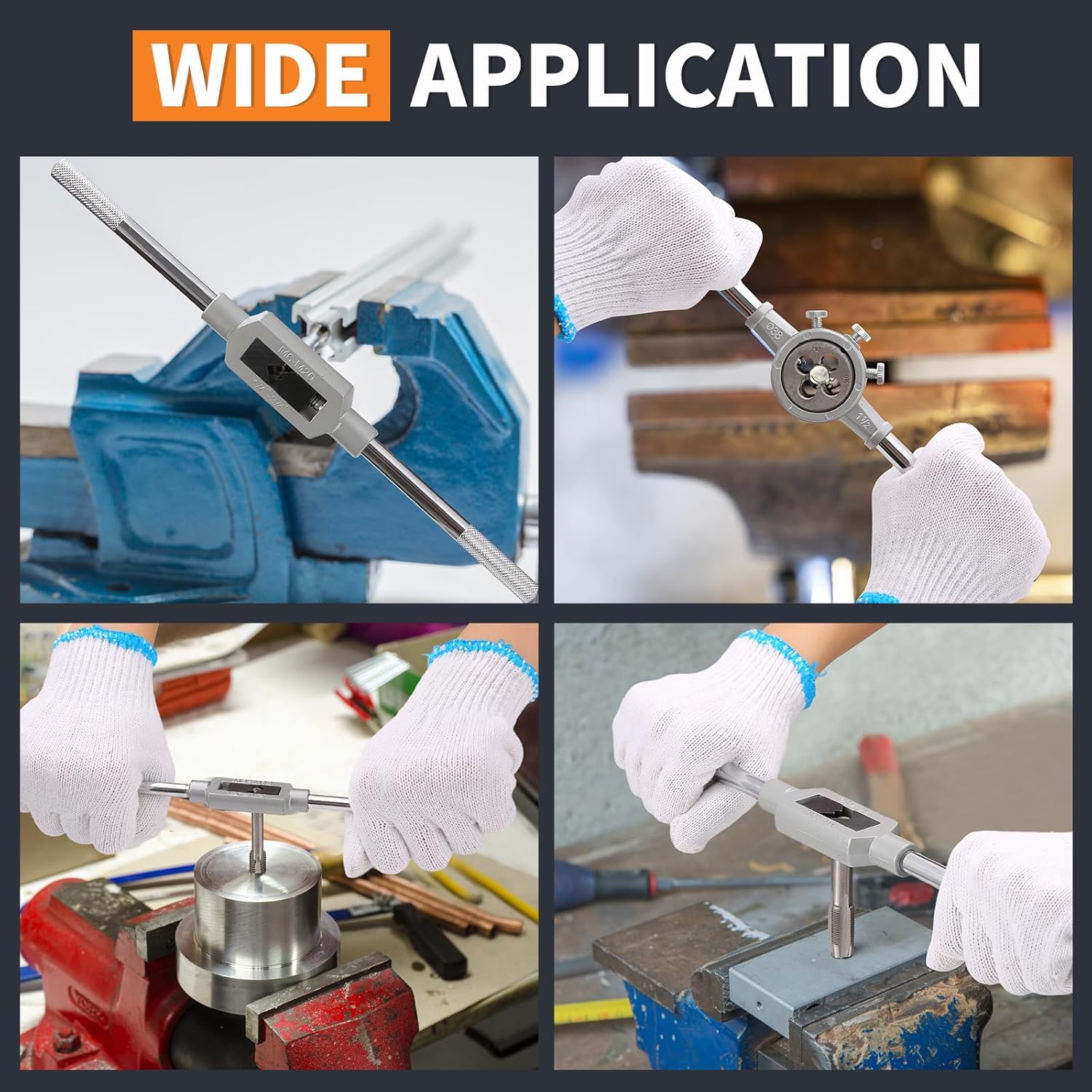 110PCS Tap and Die Set Bearing Steel Rethreading Tool Kit SAE and Metric Size M2 to M18 UNC UNF NPT Repair Tools with Complete Accessories and Storage Case for Cutting External Internal Threads