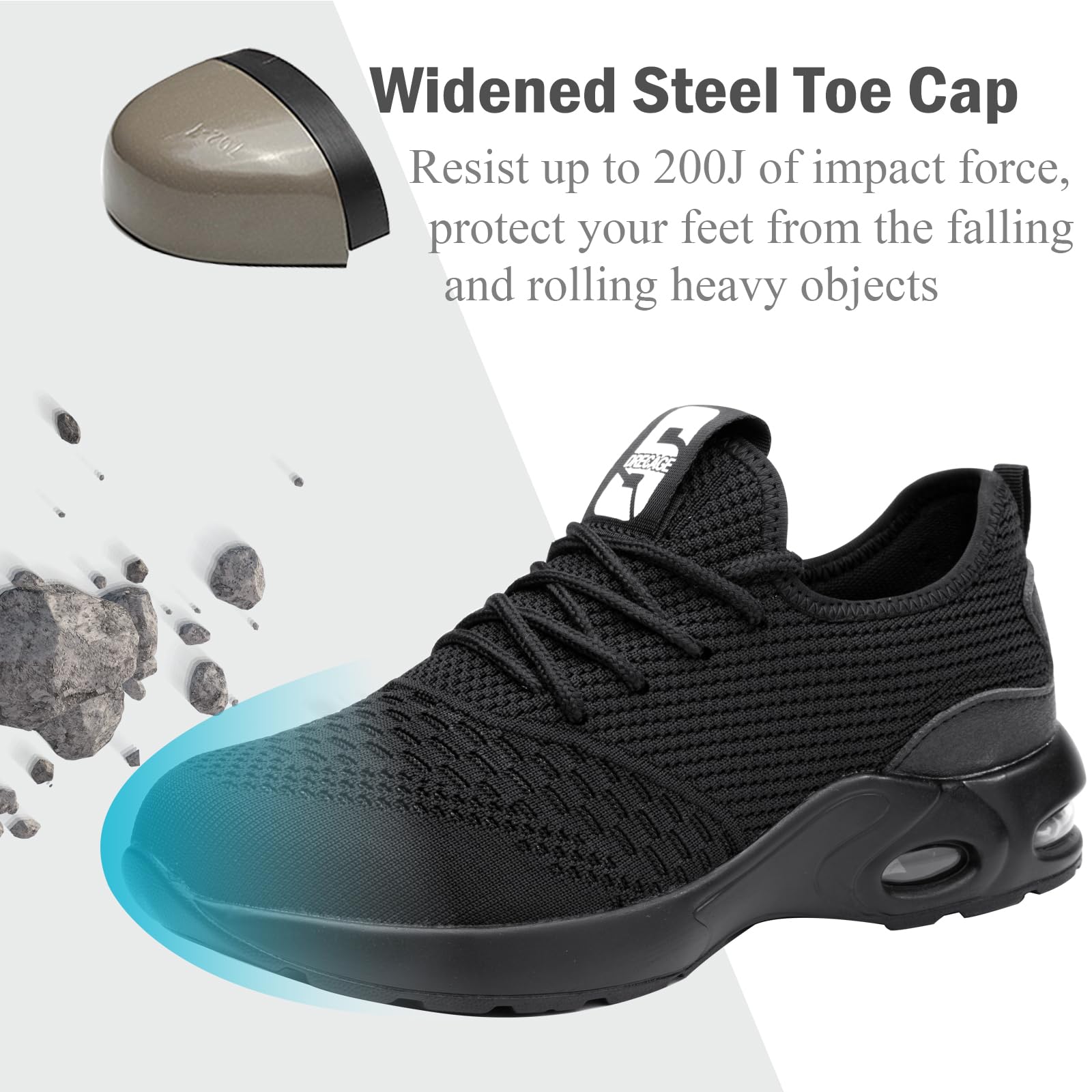 Chaussures de Sécurité Hommes Chaussure de Securite Femmes Légère et Confortable Chaussures de Travail Homme Basket de Securite