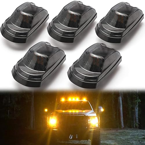 Xotic Tech - 5 luces LED de repuesto directo, compatible con Ford F-250 F-350 F-450 F-550 Super Duty 2017-2021 (ámbar 9-SMD)