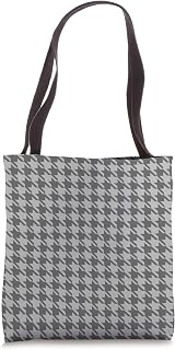 Pastel Grey Houndstooth Pattern Checkered Hounds Tooth Art Tote Bag