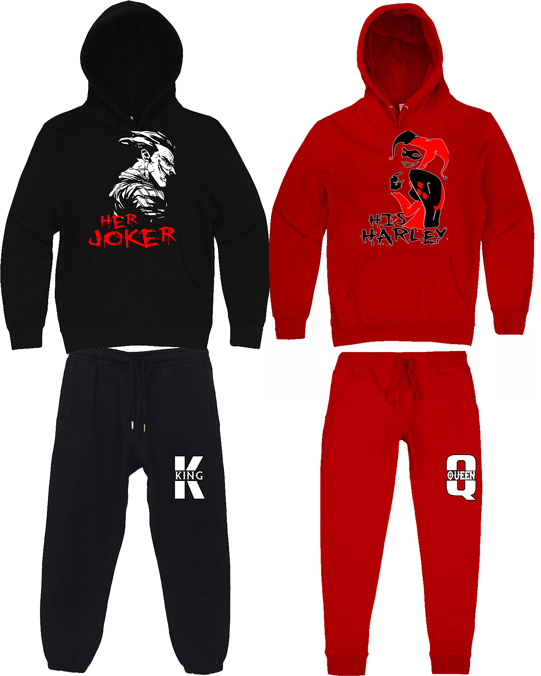 SweateeHer Joker and His Harley Matching Tracksuits - His and Hers Couple Matching Sweatsuits (Priced for Full Set)