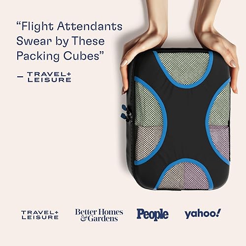 Miniatura 3 de Shacke Pak - Organizadores de viaje con bolsa para ropa sucia, juego de 4 cubos para empacar, NegroAzul), SHPK4Set