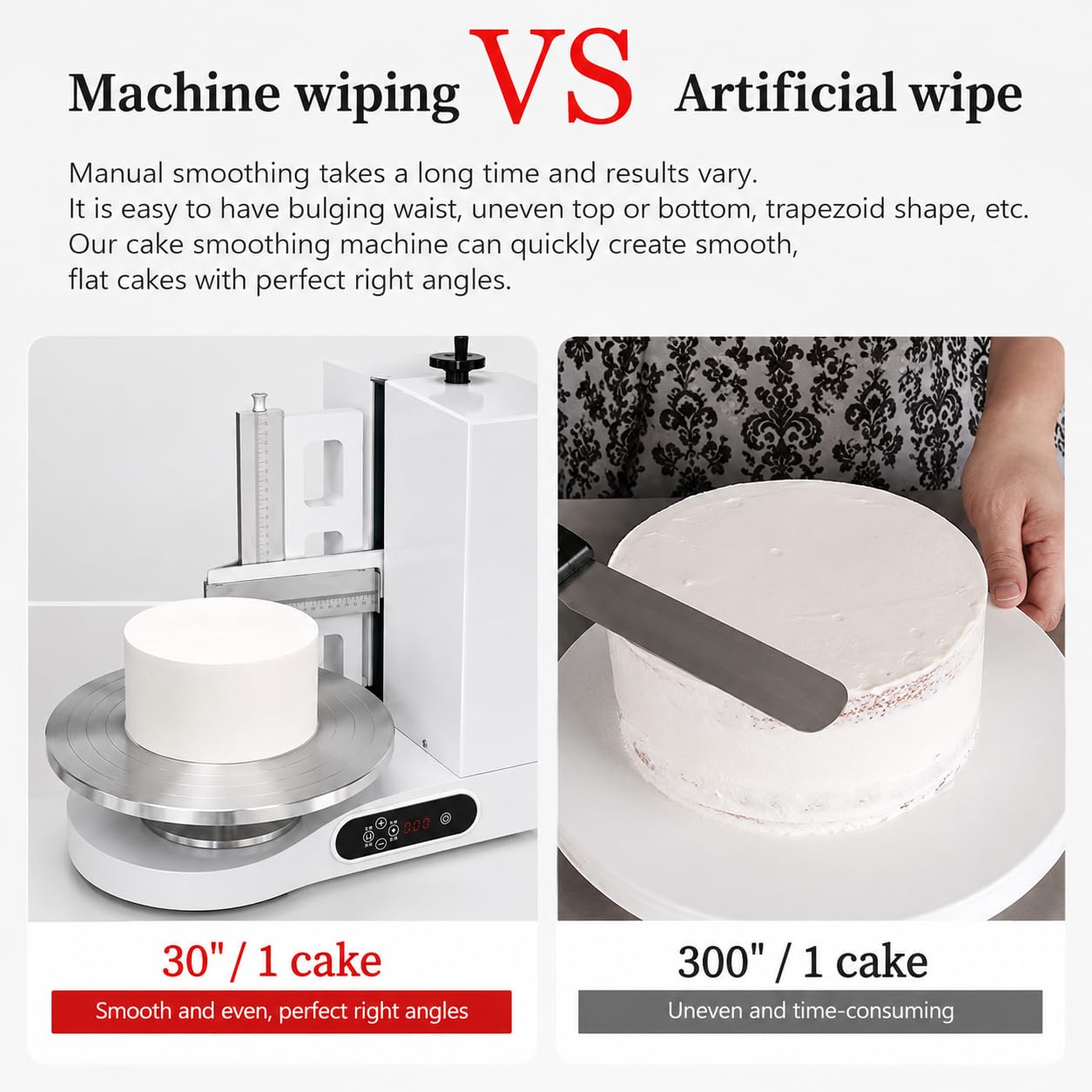 Máquina de decoración de pasteles para tartas de 4 a 12 pulgadas, herramienta esparcidora de crema de mantequilla para alisar, cubrir y raspar glaseado, suministro ideal para hornear para decoración
