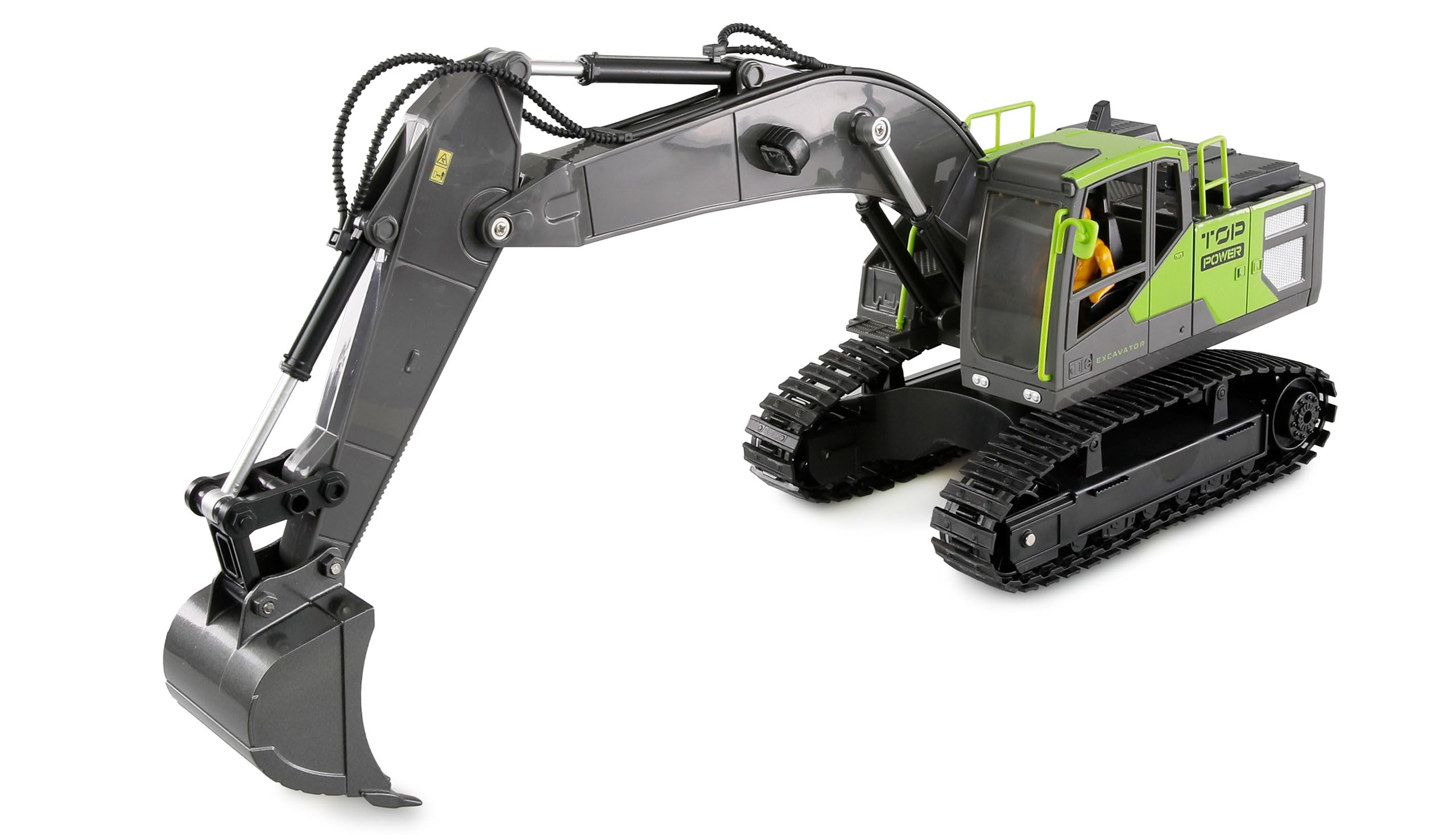 Amewi G071E Escavatore a catena 1:18 RTR telecomandato RC Escavatore bambini 8 anni, verde antracite