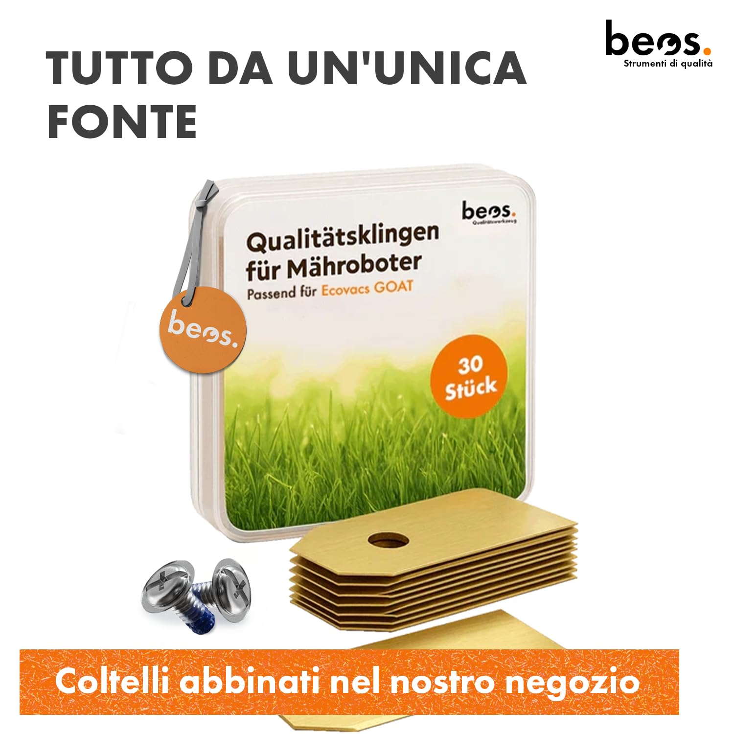 BEOS Premium Robot tondeuse Tuning – 2x disques de coupe pour 6x lames - Pour Ecovacs GOAT A1600 & A3000 - Disques de coupe renforcés de fibre de verre - Ø 140 mm
