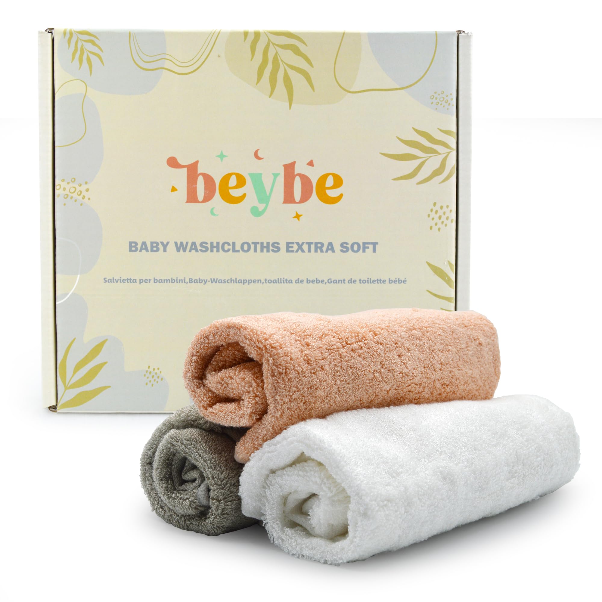 Asciugamano neonato neonato in bambù per bambini, 50 x 25 cm, set di 3 asciugamani da neonato in bambù, multiuso, indispensabile per neonato