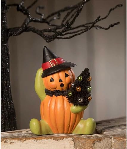 Miniatura 3 de Bethany Lowe Diseños - Bruja de cabeza de calabaza sentada - TL2350