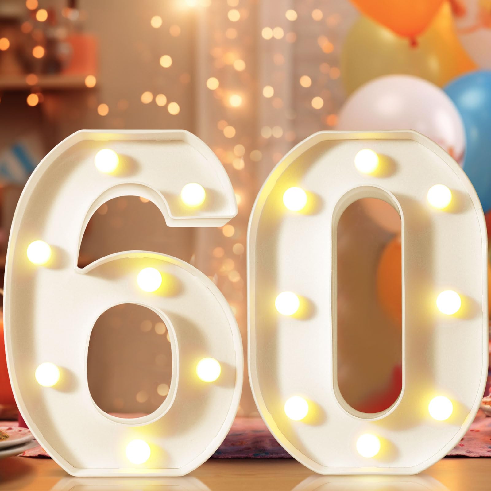8.8" Decorative LED Light Up Numbers, Marquee Numbers Lights for 7th Birthday Decorations, Lighted Number Sign for Birthday Party Night Lights Wedding Anniversary Home Wall Decor, White Number 7 — view 53