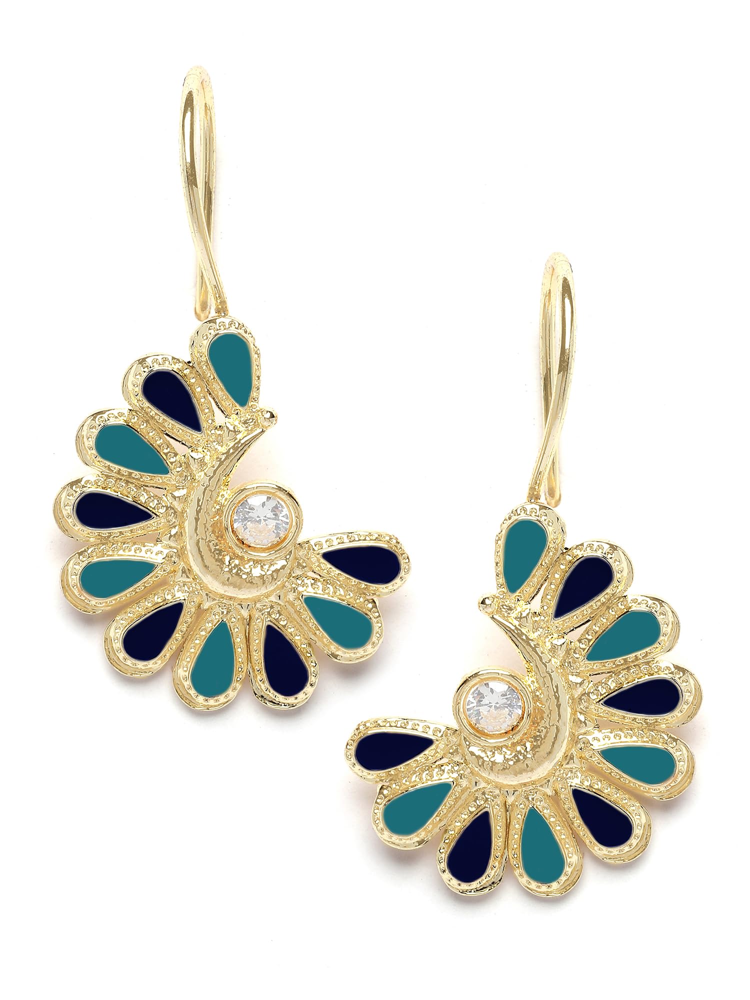 Karatcart Gold Plated Blue and Teal Meena Drop Earring for Women (B0CKXB3GPS) Amazon Price History, Amazon Price Tracker