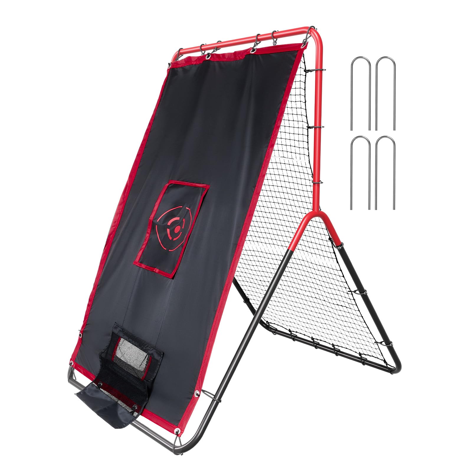 VEVOR Rete da Rimbalzo Baseball Softball 2 in 1, 914 x 1372 mm Switch Hitter Pitch Trainer