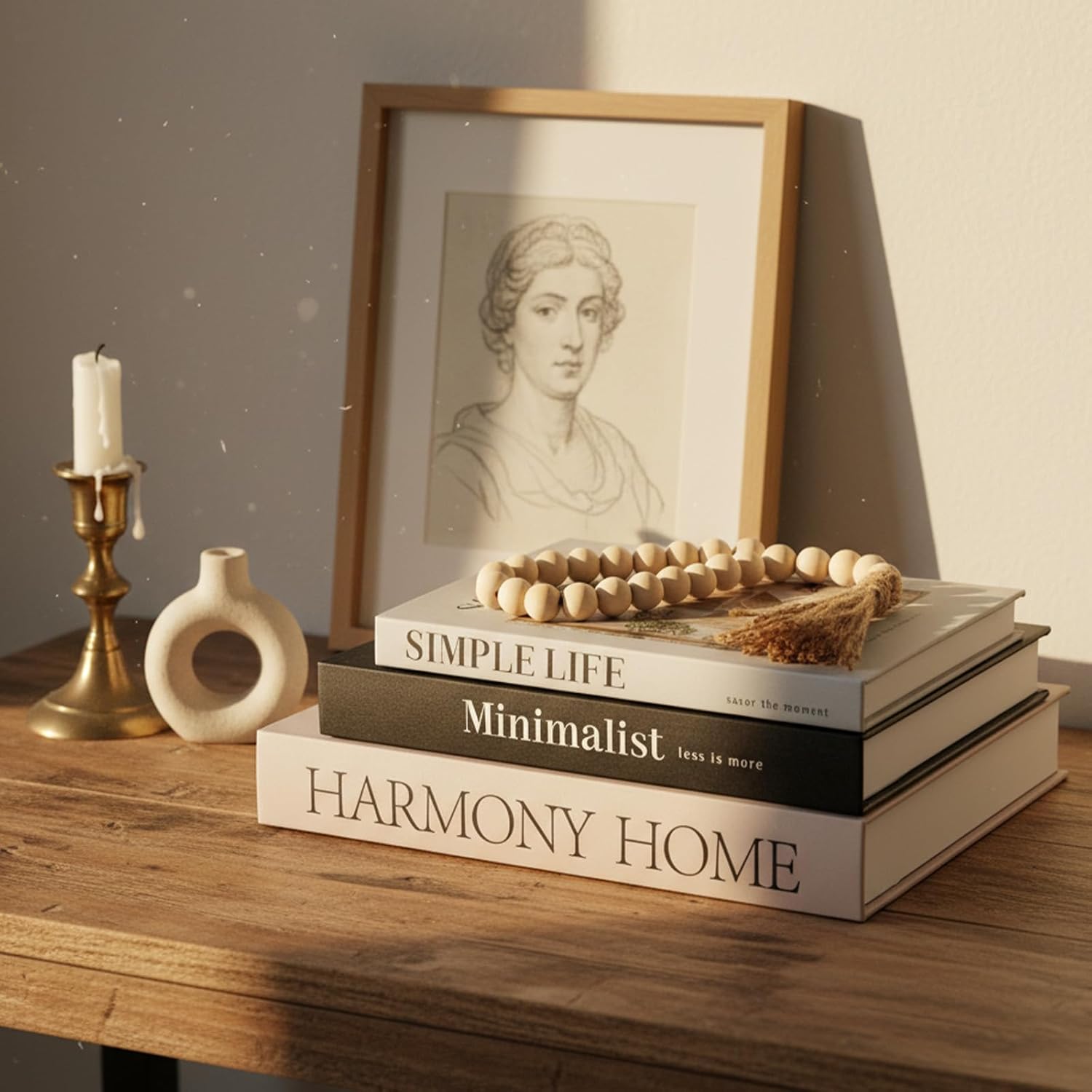 TwoDays Beautiful Coffee Table Books, Neutral Fashion Decorative Books for Home Bookshelf, Modern Room Decor Aesthetic, Fake Faux Book Storage Boxes for Decoration (Set of 3) - Image 5