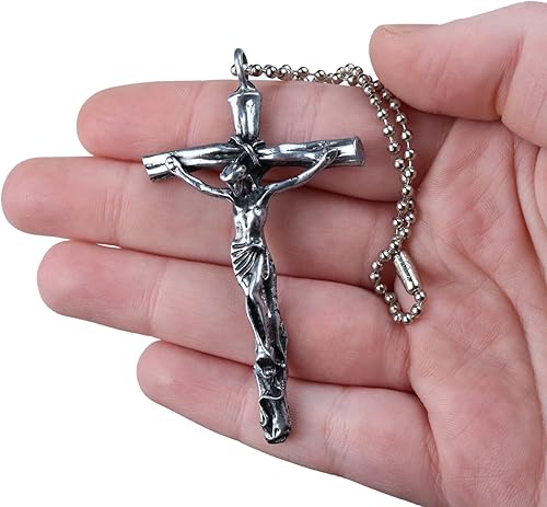 Miniatura 5 de Crucifix - Abalorio para espejo de automóvil y clip de visera cruzada para motorista, accesorios católicos para interiores de automóvil, regalos