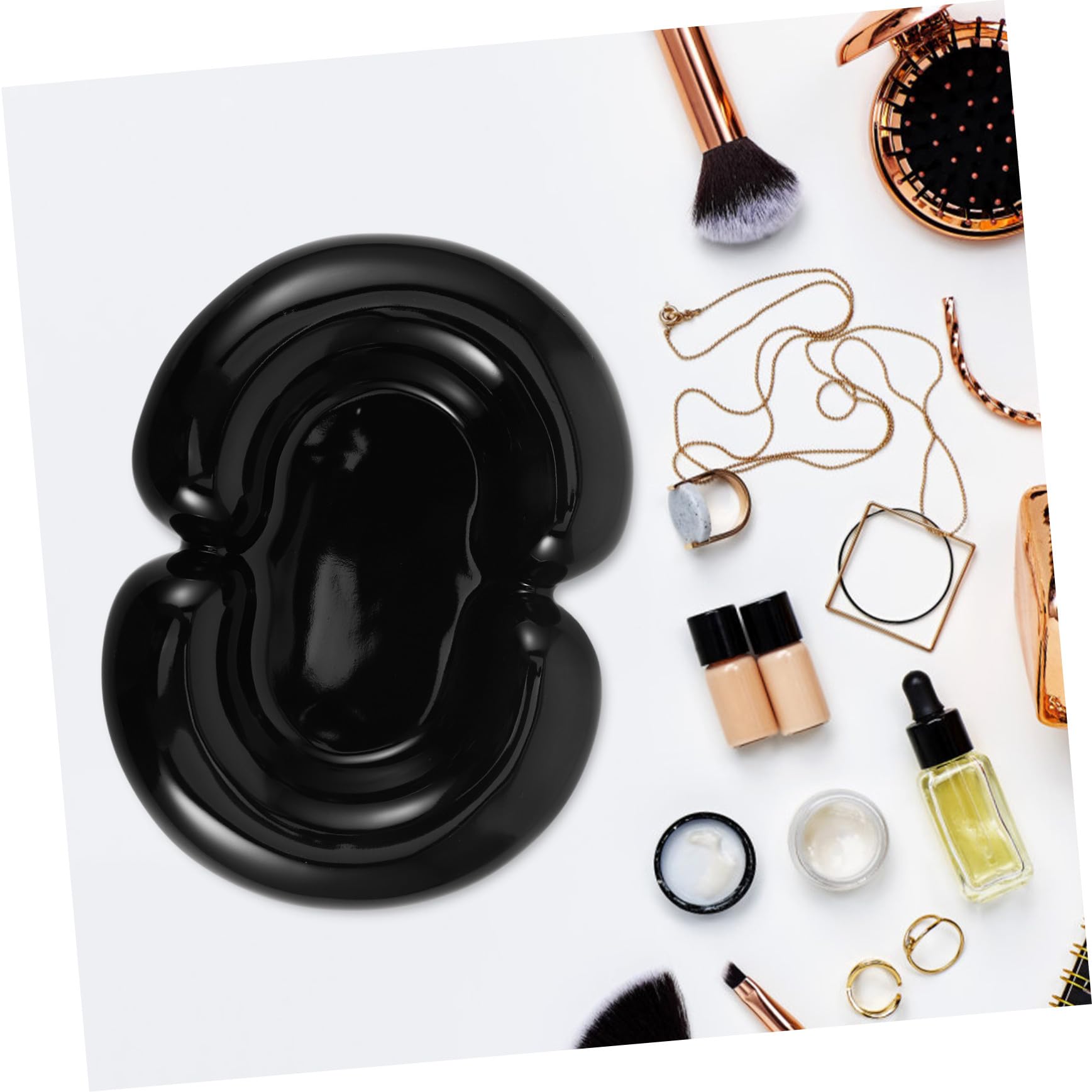 IMIKEYA Bandeja para Guardar Joyas de Cerámica Plato para Anillos y Llaves Bandeja Decorativa para Tocador o Recibidor Organizador de Joyas