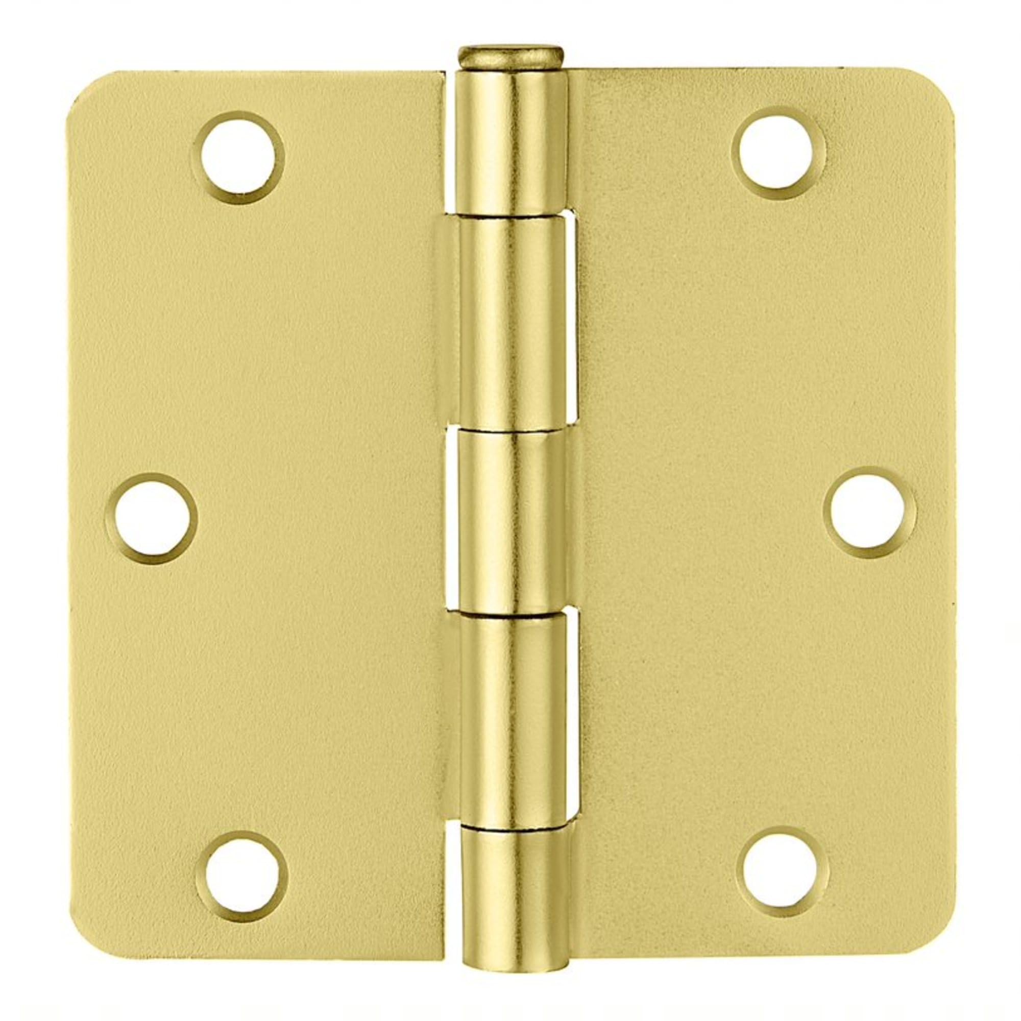 Condition photo showing Good Condition for Design House Door Hinges for Interior Doors 6-Pack 3.5-inch x 3.5-inch – Rounded 1/4-inch Radius Steel Door Hinge – Satin Brass – Fits Standard Doors – Design House 180672