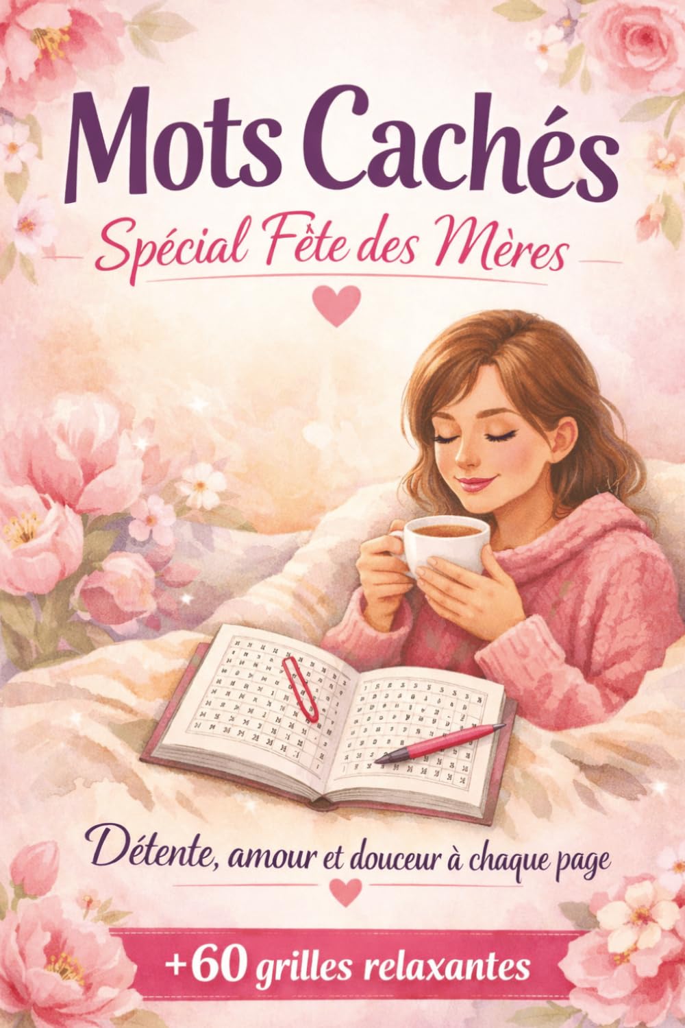 Mots cachés spécial fête des mères: 60 grilles, 1800 mots et 140 pages de détente à offrir à maman : 6 thèmes variés, une citation à chaque page, un ... et un cadeau parfait pour la fête des Mères
