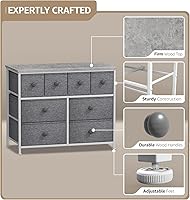 Vista 131 de Sorbus Cómoda con 8 cajones - Mueble para almacenar ropa para niño, para dormitorio, pasillo, clóset, oficina – Marco de acero, parte superior