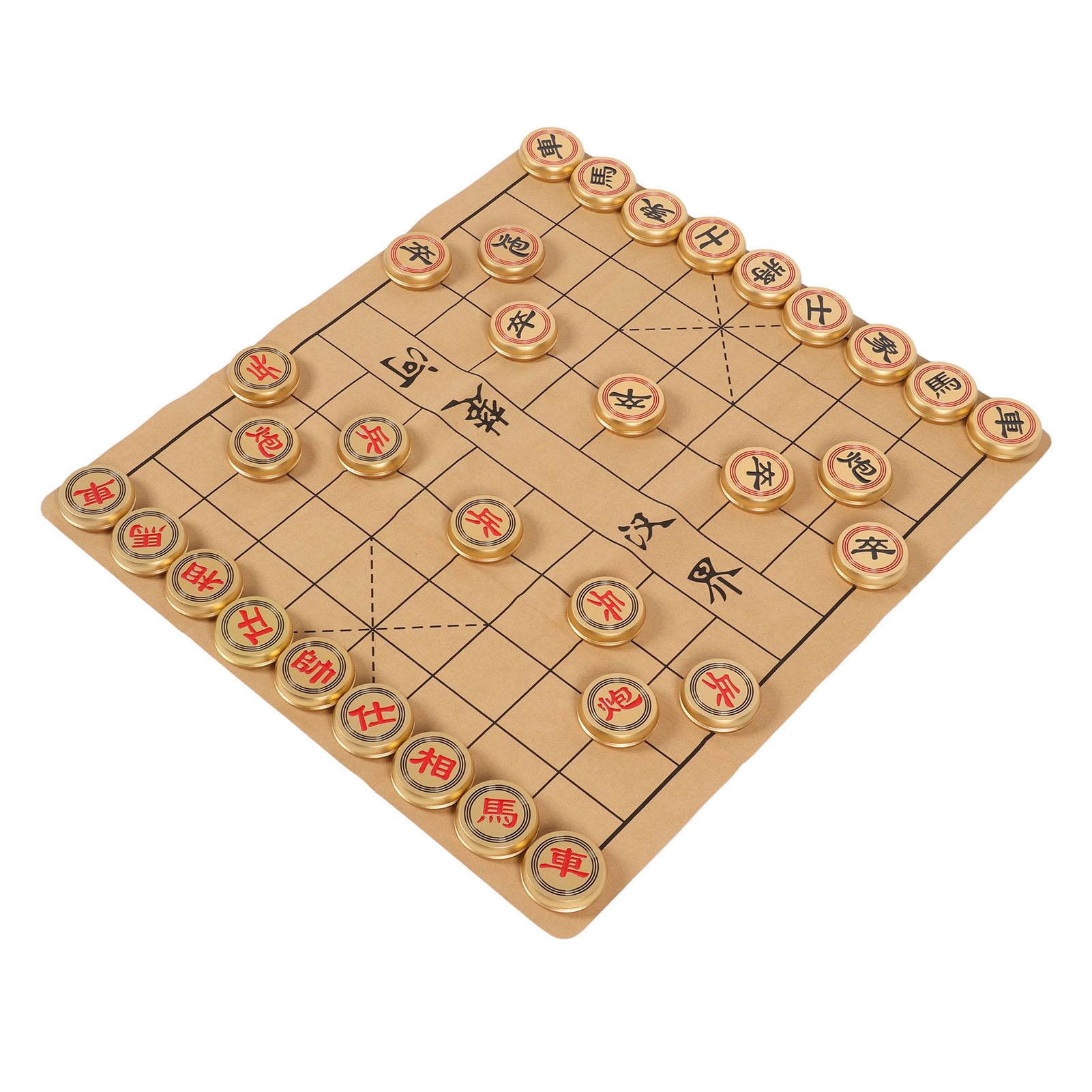 Bediffer Set da Gioco di Scacchi Cinesi Materiale in Alluminio Premium per il Tempo Libero Set Completo 61x54 Cm