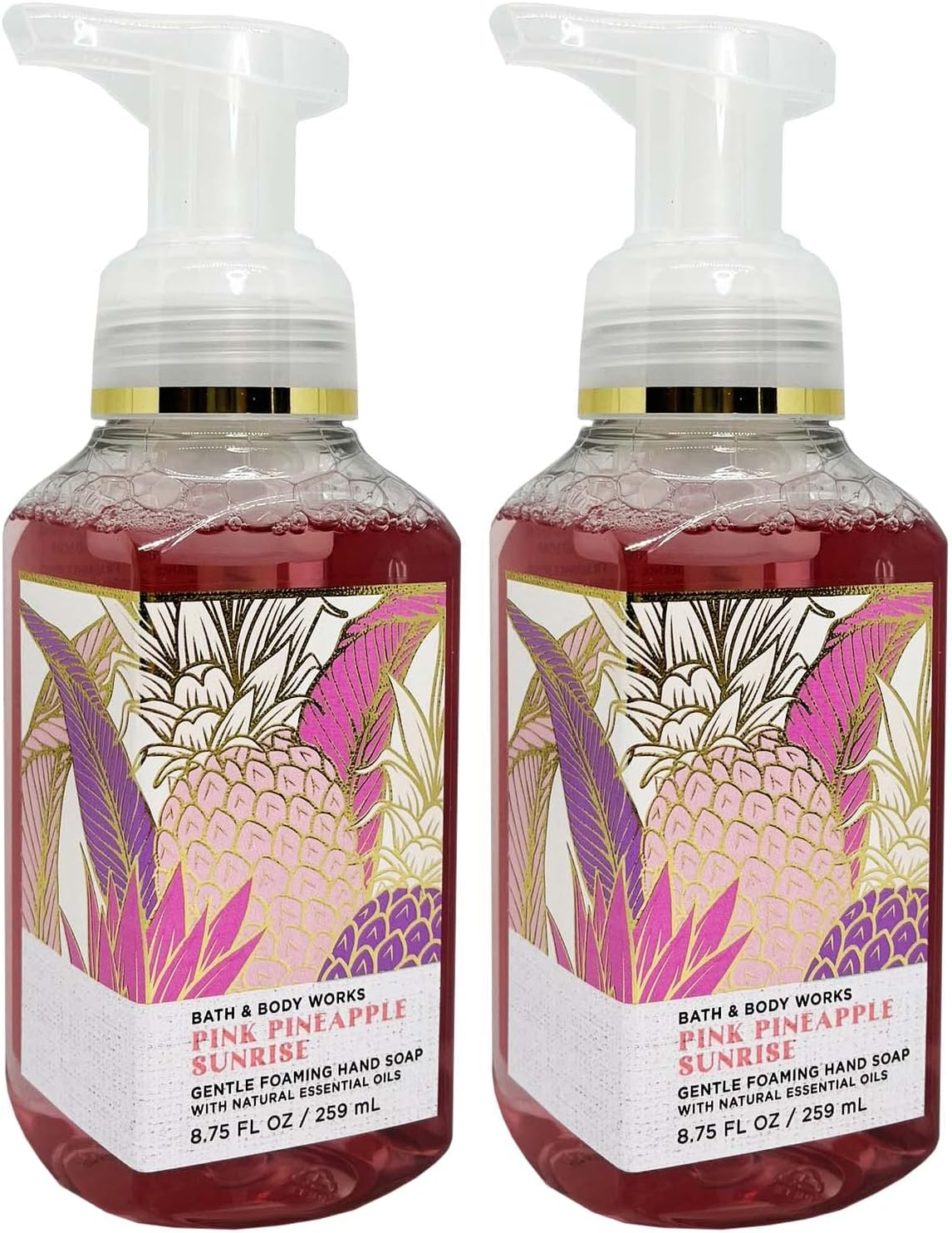 Pink Pineapple Sunrise Gentle Foaming Hand Soap 8.75 Ounce 2-Pack (Pink Pineapple Sunrise)
