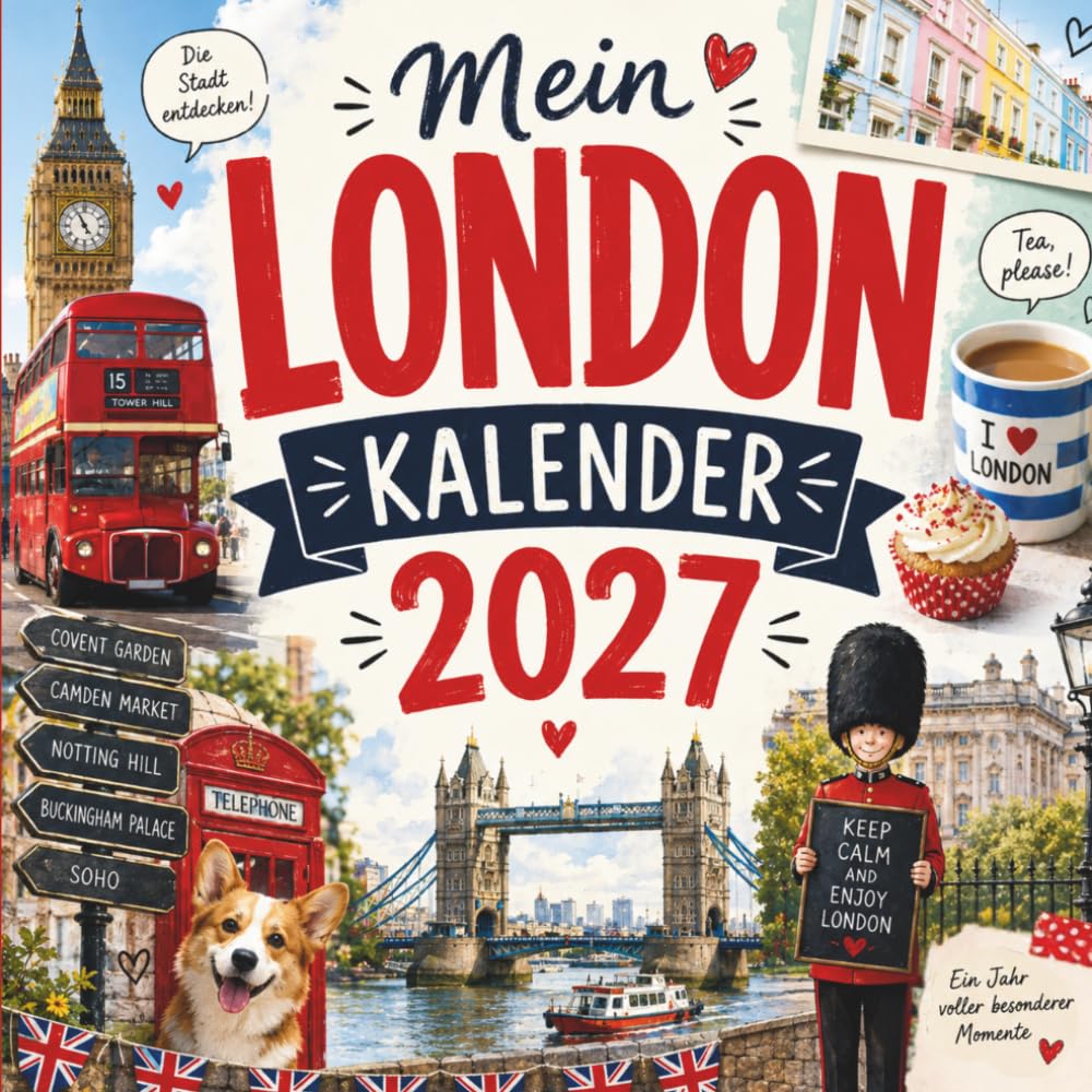 Mein London Kalender 2027: Das Kalenderbuch voller London-Fakten, humorvoller Sprüche und britischer Lebensfreude – das perfekte Geschenk für alle London-Liebhaber