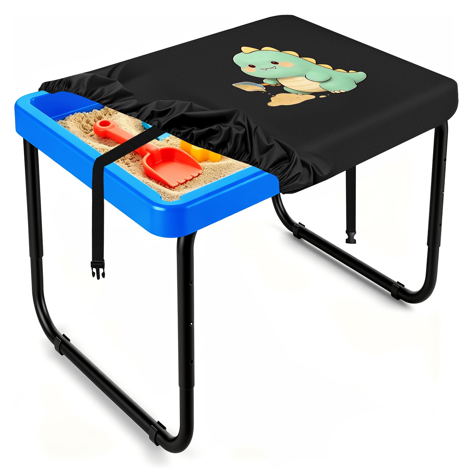 Kovshuiwe Cartoon Print Play Tray Activity Table Cover 96x64x10cm - Black - Waterproof - Essential Tuff Tray Accessories for Outdoor Play, Durable