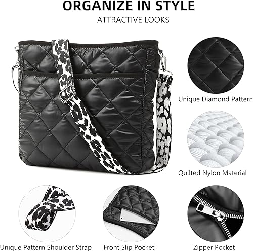 Miniatura 4 de Quilted Crossbody Bags for Women, Unique Pattern Strap Quilted Bag, Crossbody Purses for Women, Quilted Puffer Bag for Women