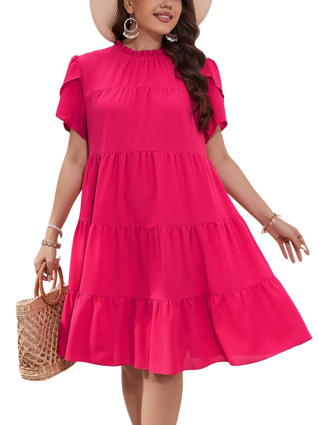 VerdusaVerdusa Women's A Line Swing Smock Dress