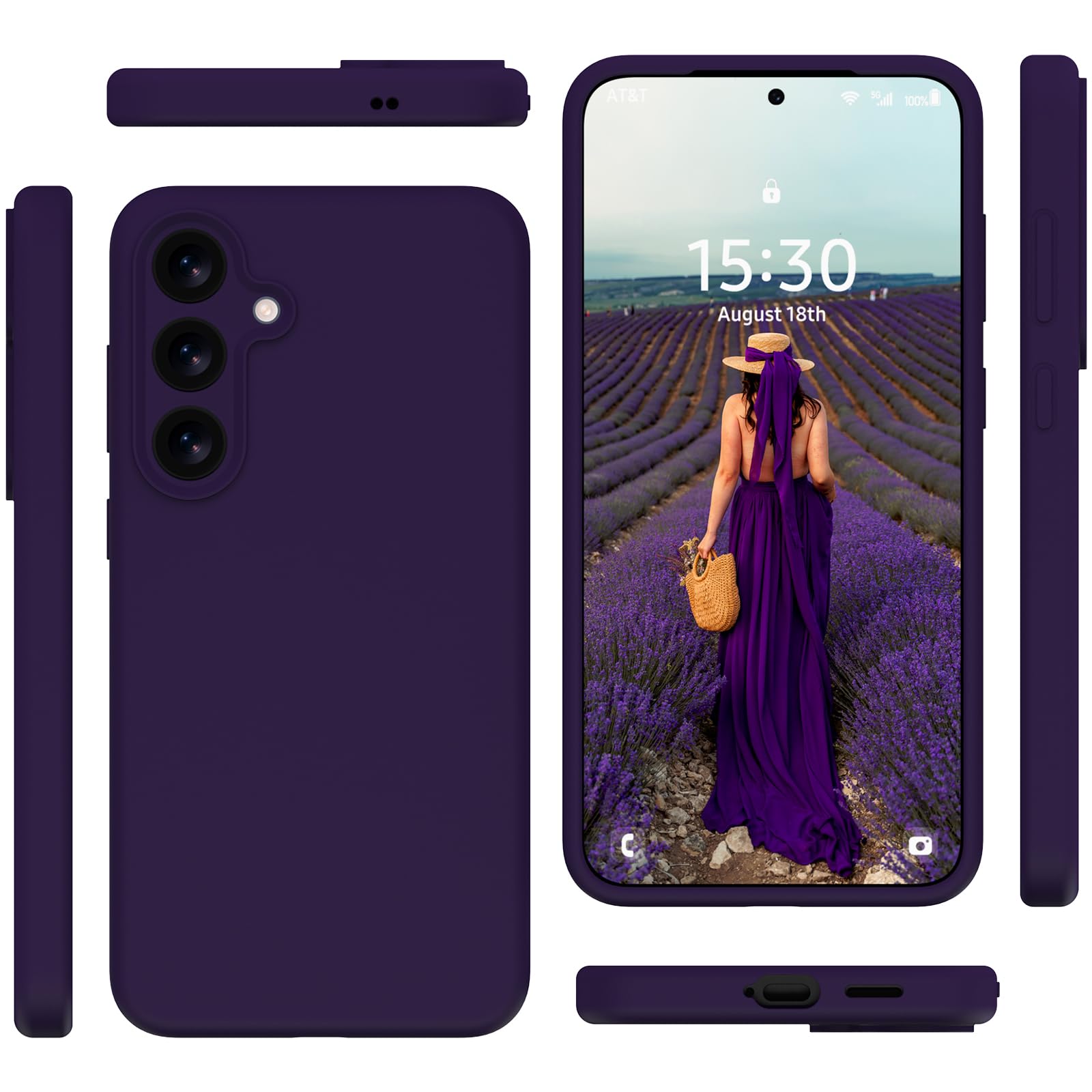 Varikke Funda Compatible con Samsung Galaxy S25, Silicona líquida Mejorada [protección de cámara] [Forro de Microfibra antiarañazos] Funda Protectora de Cuerpo Completo de Goma de Gel Suave al Tacto,