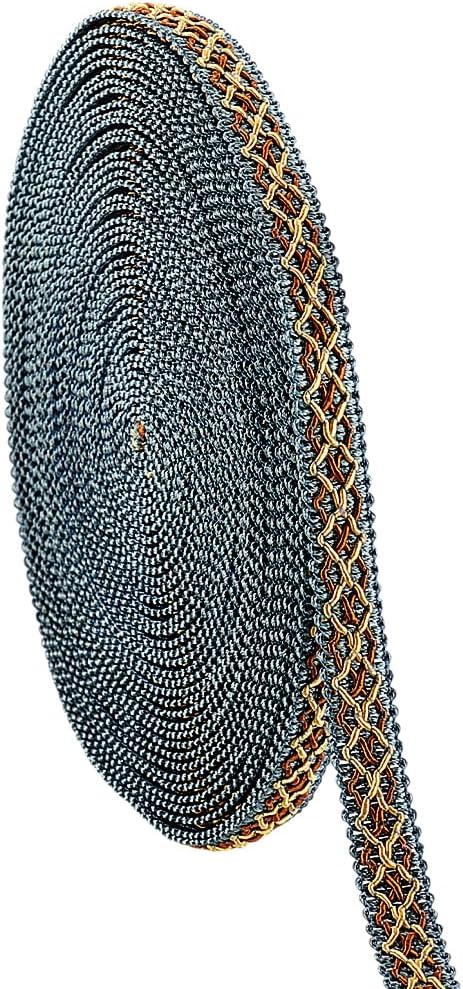 Passamaneria Nera A Treccia 8mm - 25m Nastro Decorativo Per Costumi E Cucito - Foto 4