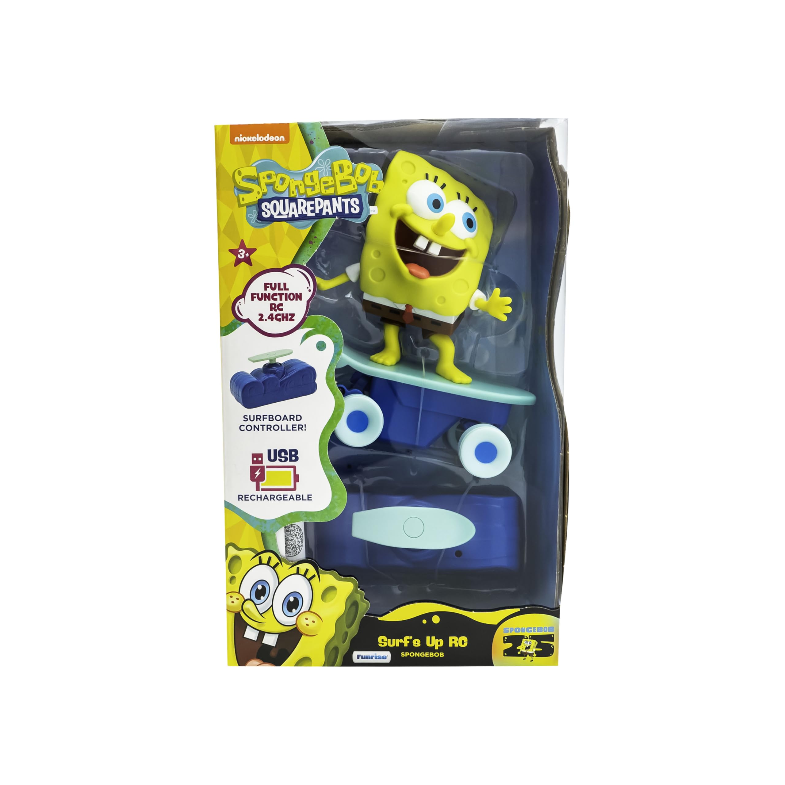 SpongeBob SquarePants Surf's Up RC Spongebob, Real Surf Action, Ages 5+, Yellow, 3.5 x 5 x 6 inches - Image 4