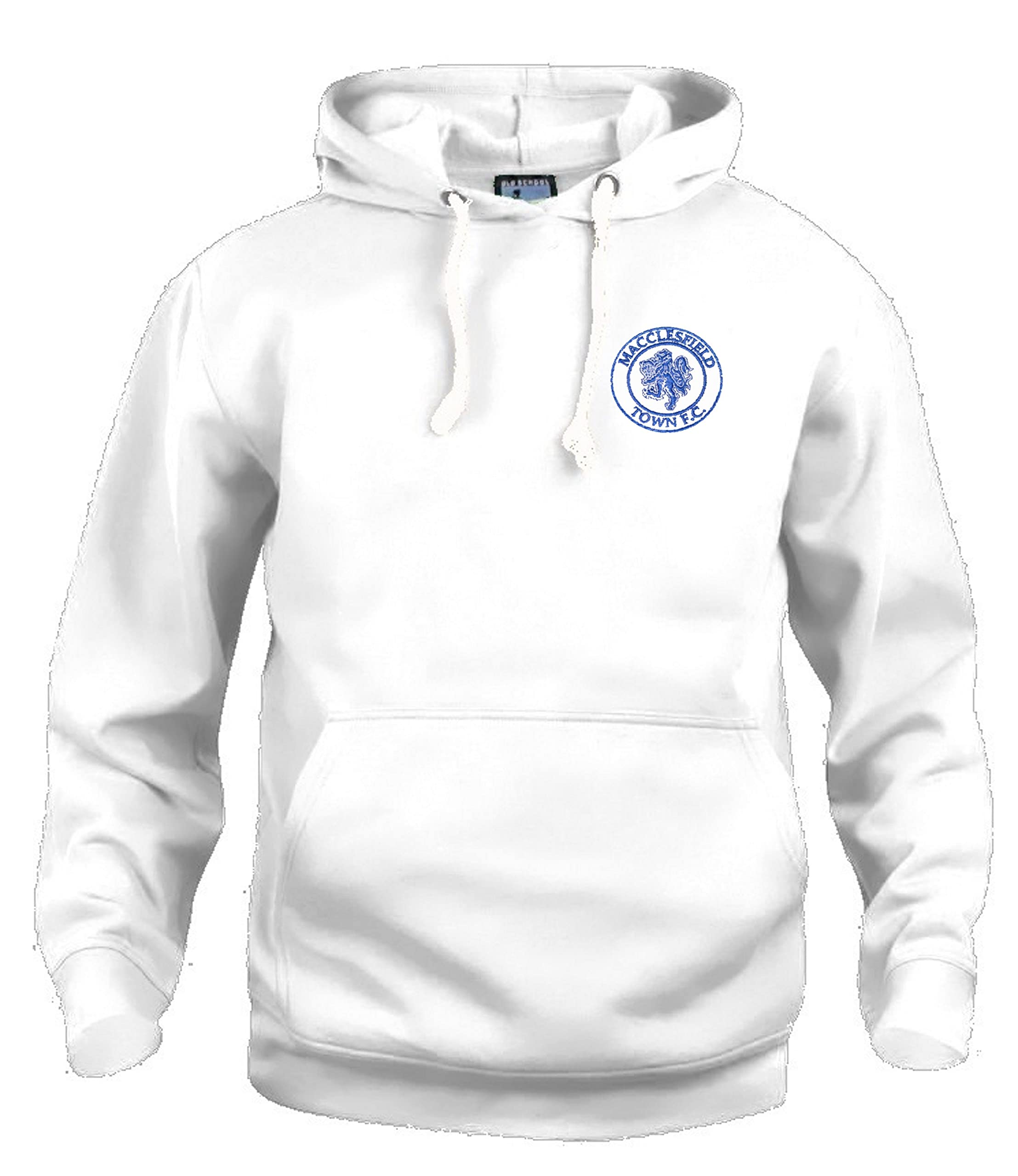 Macclesfield 1960s Retro Football Hoodie Embroidered Logo White