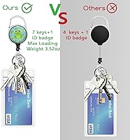 Vista 148 de Giancomics Black ID Badge Holder with Lanyard, Lanyards for ID Badges with Badge Reel Retractable Heavy Duty, Lanyard with ID Holder Keychain Clip