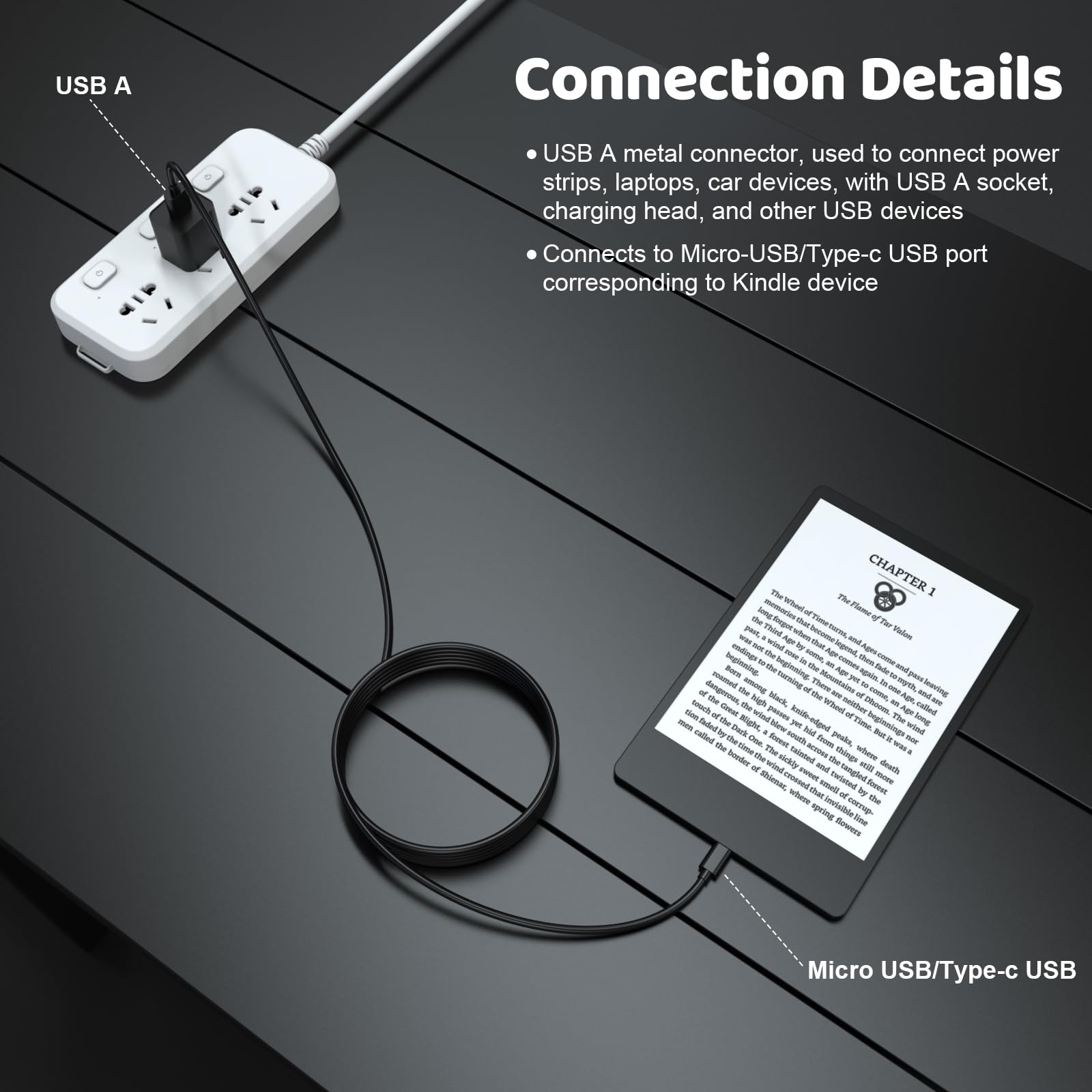 Amazon.com: Asobilor Kindle Charging Cable Micro USB & USB Type C